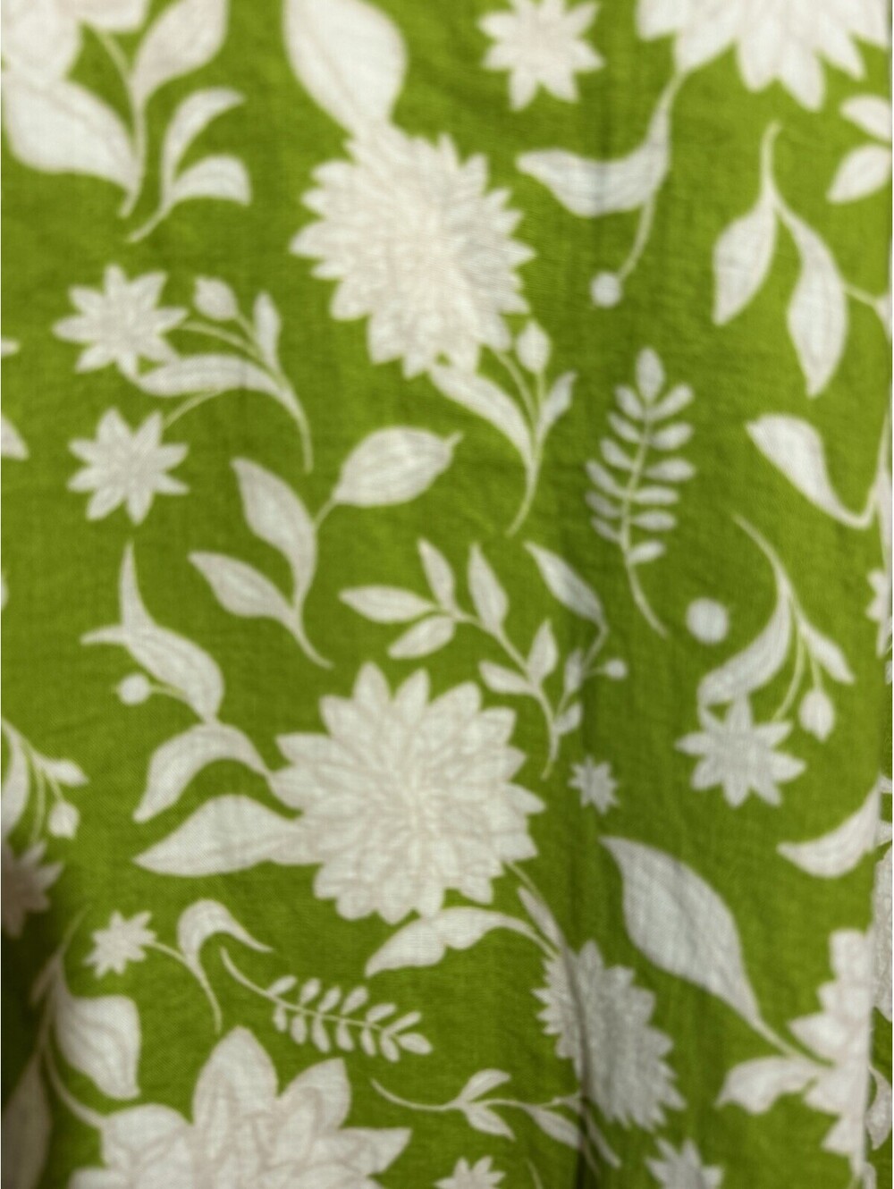 Ava & Viv Linen Blend Blouse Womens 3X Green Floral Beach Resort Wear New - Picture 2 of 11